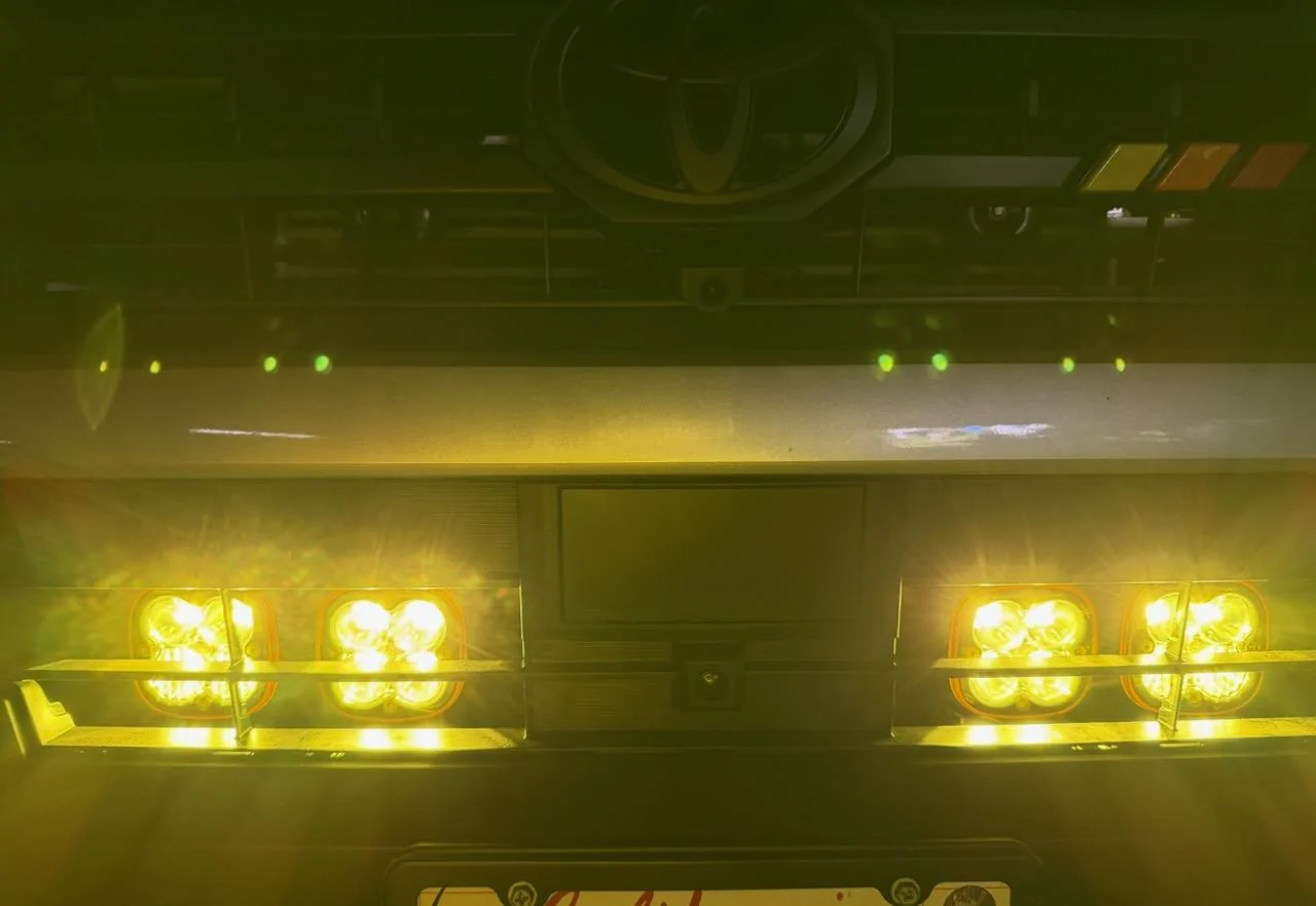 2025 4runner 6th gen Baja Designs Squadron Sport Light Pods Behind the Grille Kit - installed IMG_2313