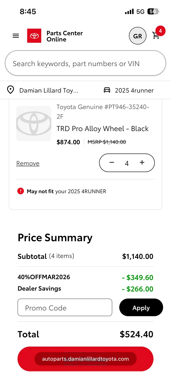 2025 4runner 6th gen 40% Sale on TRD OEM parts from Toyota (+ free shipping) 1773416751890-dj