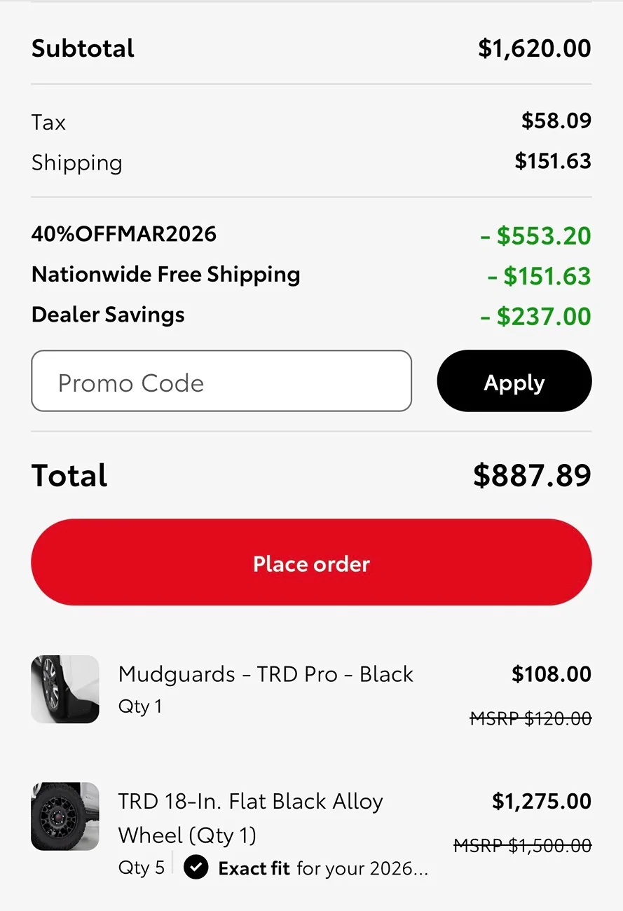 2025 4runner 6th gen 40% Sale on TRD OEM parts from Toyota (+ free shipping) IMG_5064