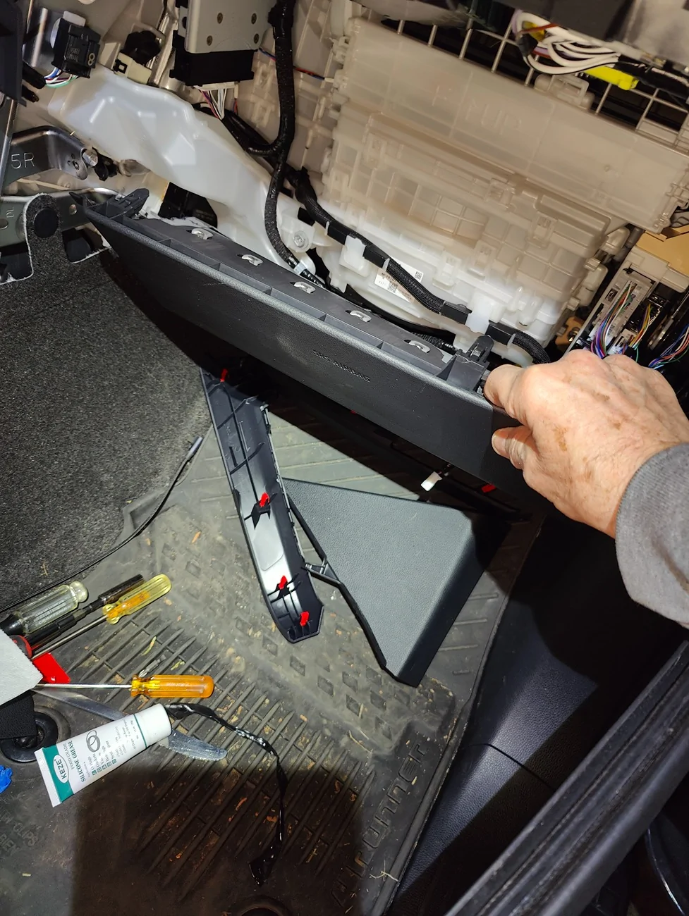2025 4runner 6th gen 2025 4runner glove box removal IMG20260303205835