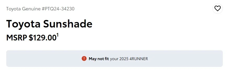 2025 4runner 6th gen Toyota TRD Sunshade / Sun Shade Part Number #PTQ24-34230 20260319_160626