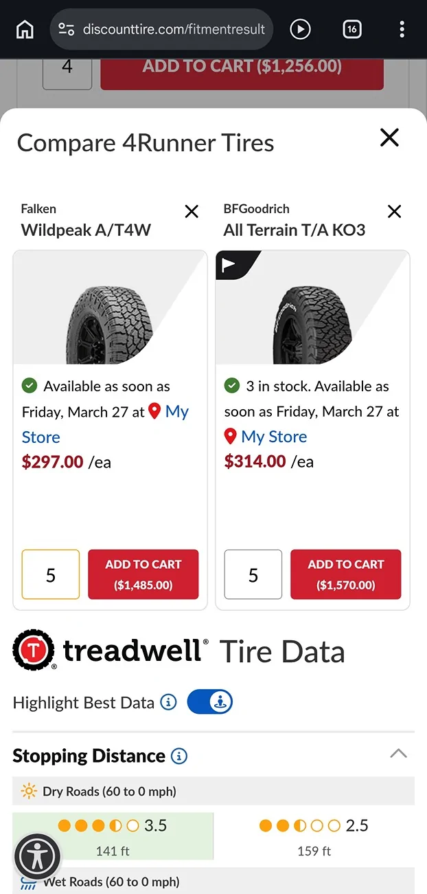 2025 4runner 6th gen 20" XL to 17" KO3 "C", how's the ride? Screenshot_20260327_094610_Chrom