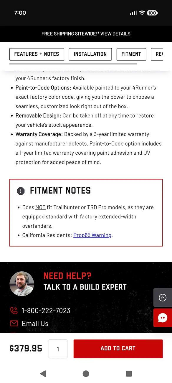 2025 4runner 6th gen Rough Country fender flares fit Platinum trim? Screenshot_20260404-070045