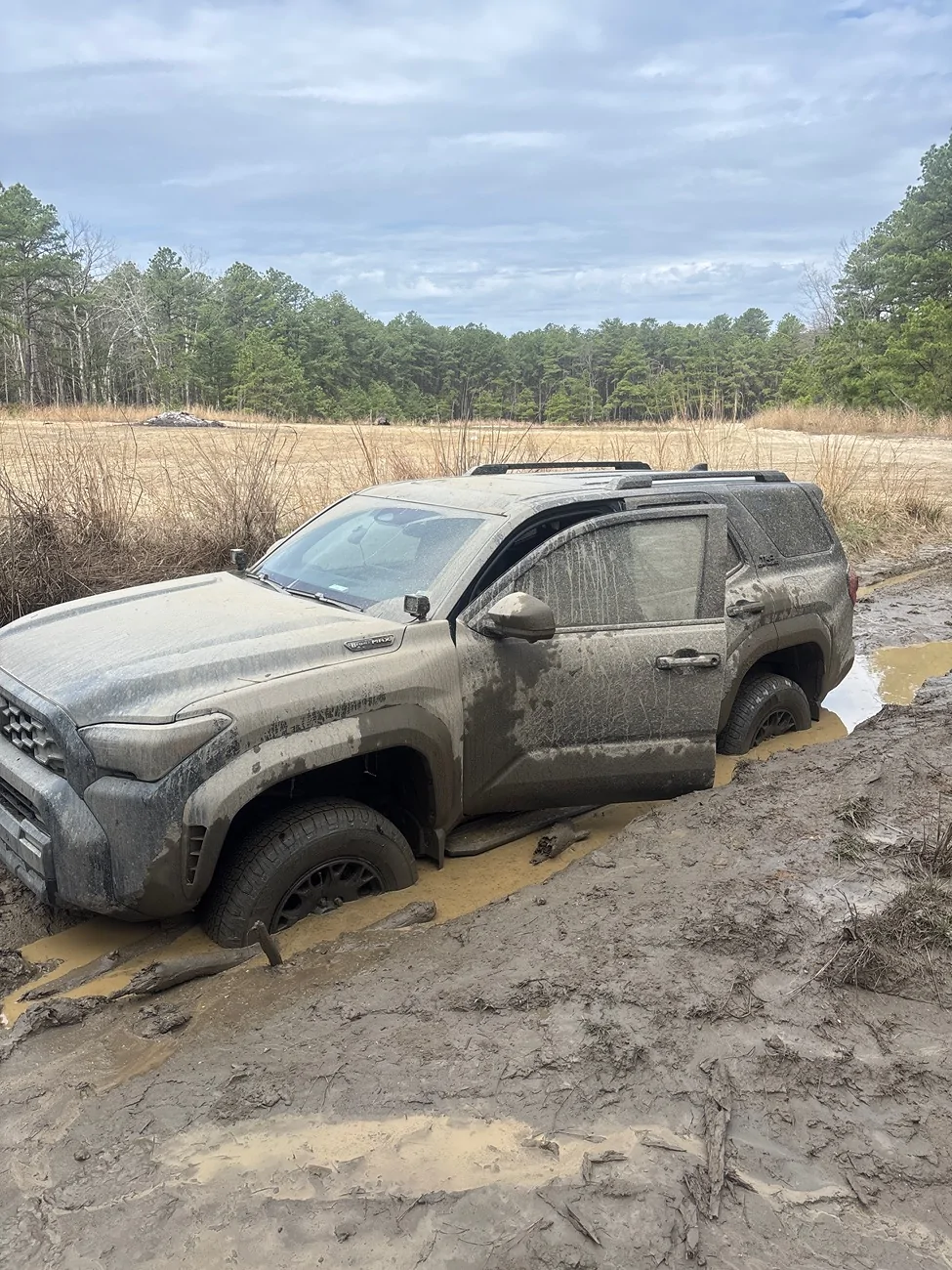 2025 4runner 6th gen Stuck in mud at Pine Barrens. Noob imag