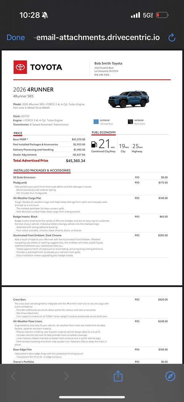 2025 2026 4runner 6th gen What are people actually paying for their 4Runners right now? IMG_6644