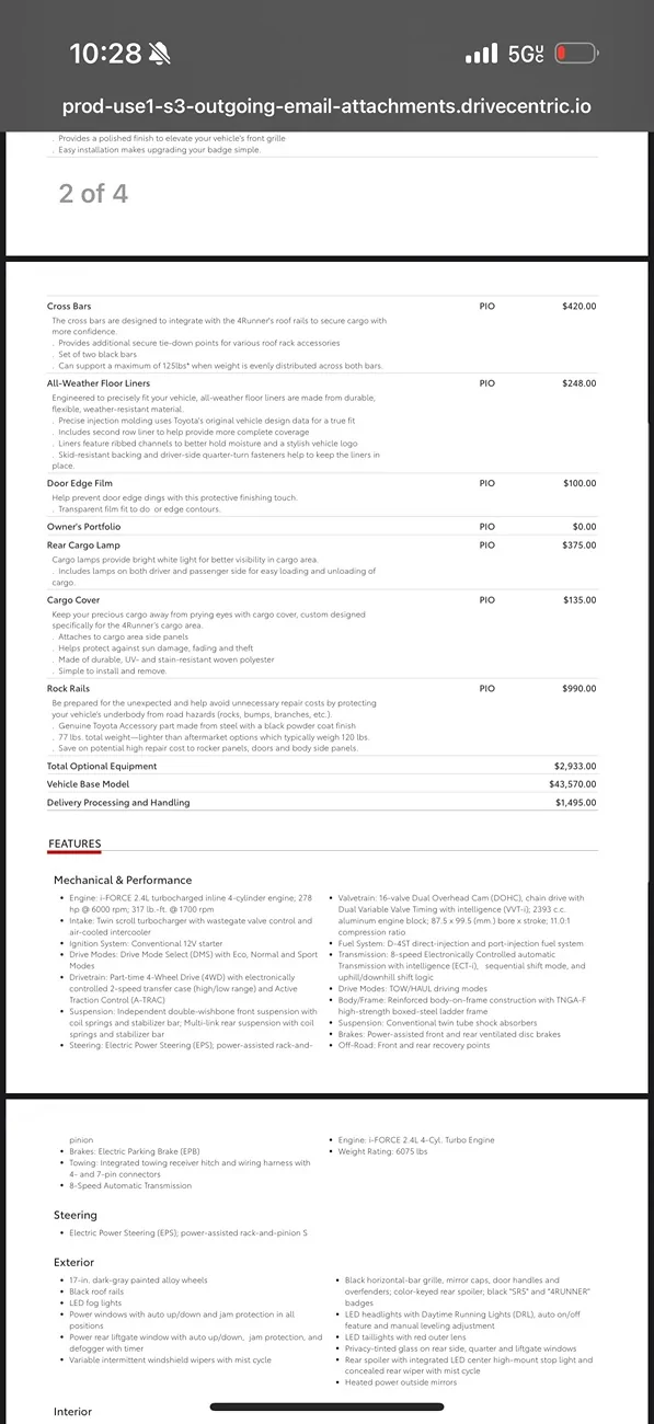 2025 2026 4runner 6th gen What are people actually paying for their 4Runners right now? IMG_6645