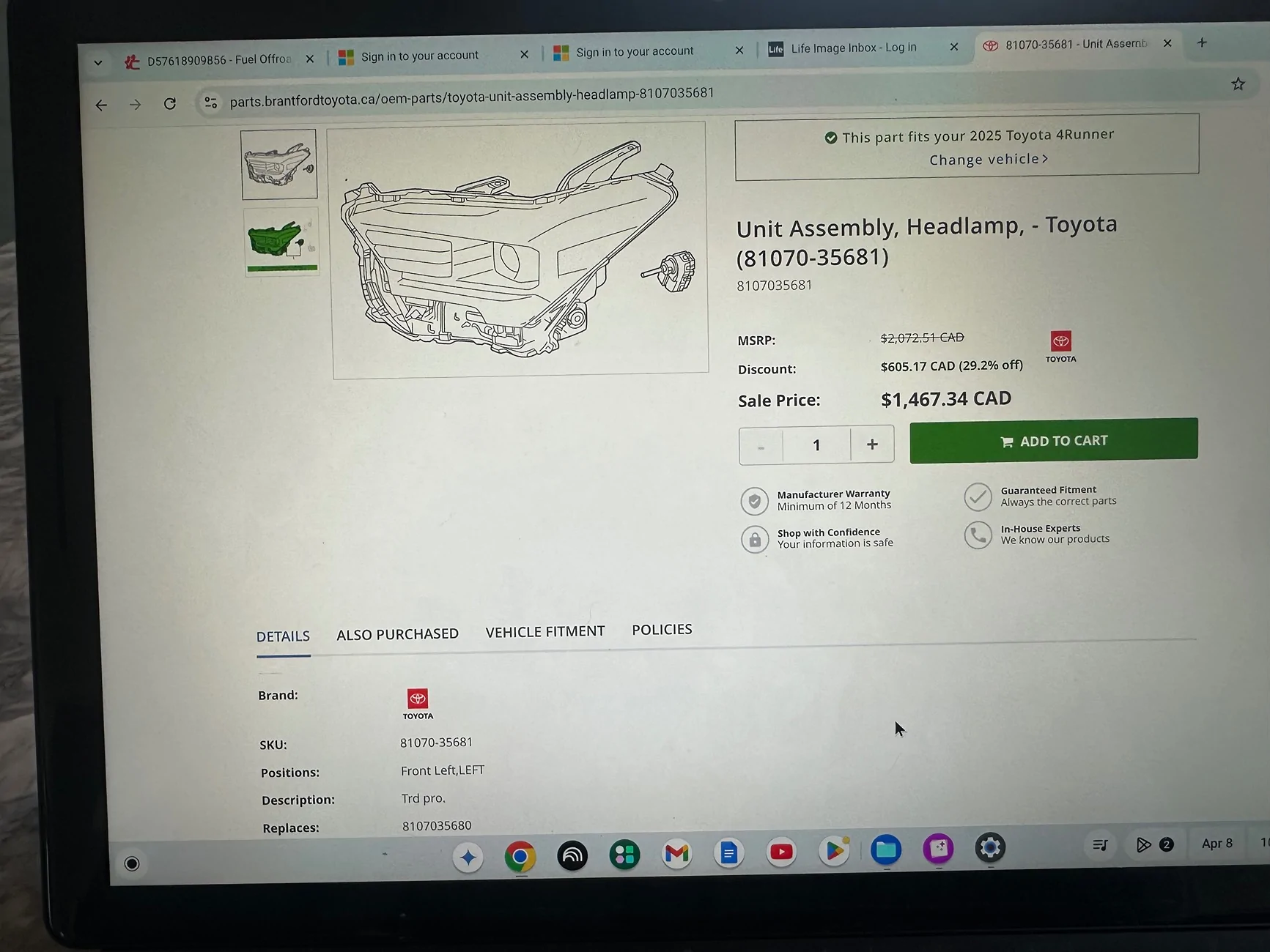 2025 2026 4runner 6th gen Heritage grill and headlamps for TRDPRO IMG_3840