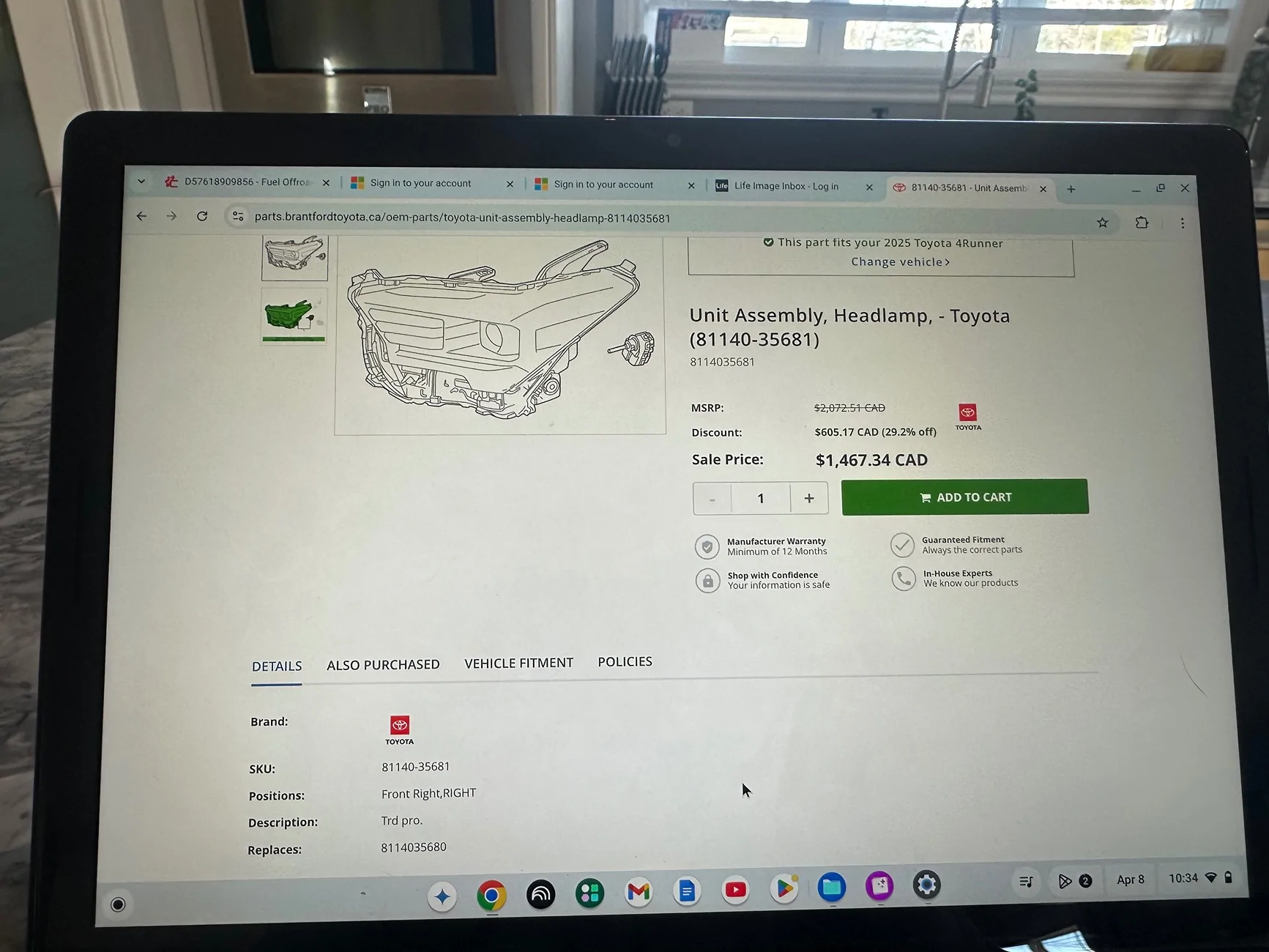 2025 2026 4runner 6th gen Heritage grill and headlamps for TRDPRO IMG_3839