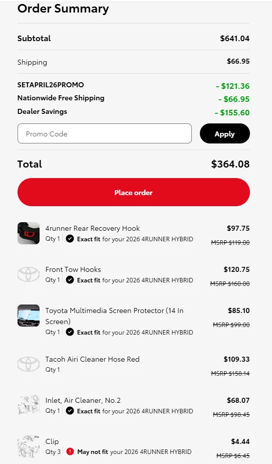 2025 2026 4runner 6th gen Any Toyota dealers that discount OEM parts? 1775665517094-ig