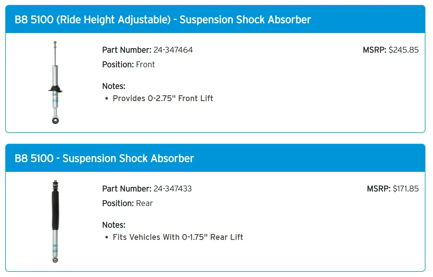 2025 2026 4runner 6th gen Suspension front lift to level my SR5 Bilstein websit