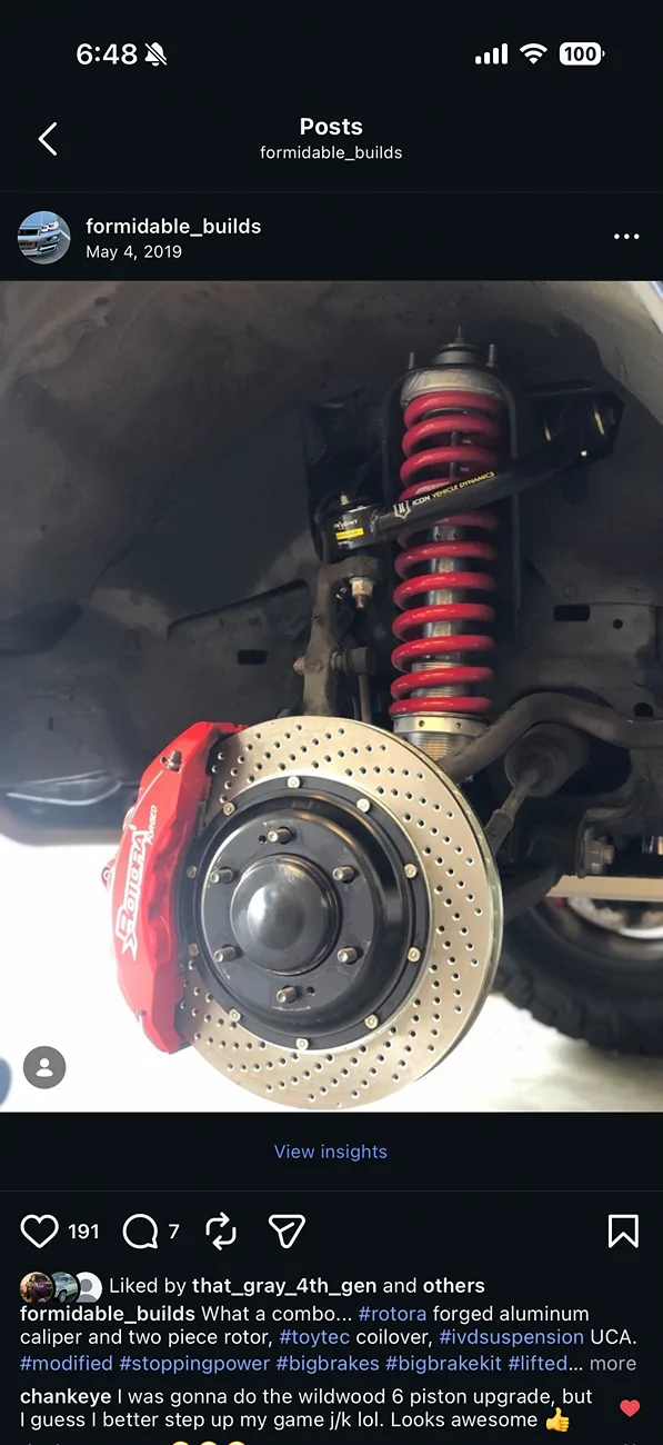 2025 2026 4runner 6th gen Brake Caliper Options IMG_3131