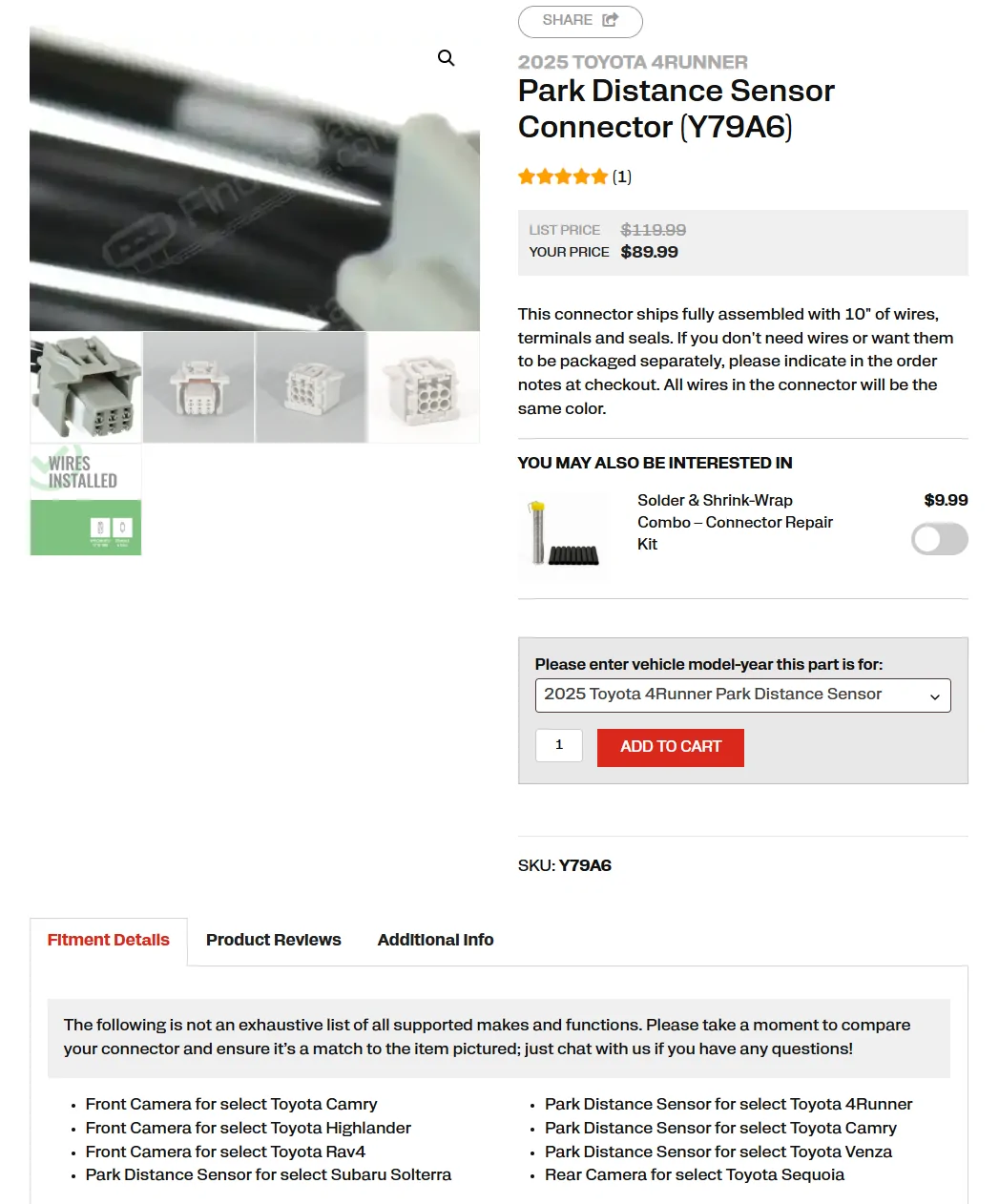 2025 2026 4runner 6th gen Front parking sensor connector repair 1776167962634-ht