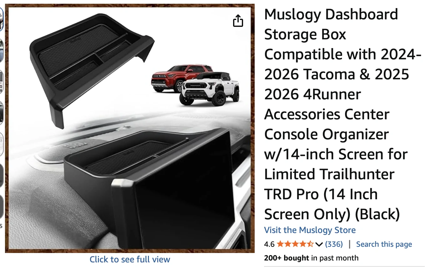 2025 2026 4runner 6th gen Dashboard Storage Tray Types - Anyone Tried These? Screenshot 2026-04-21 at 9.33.09 AM