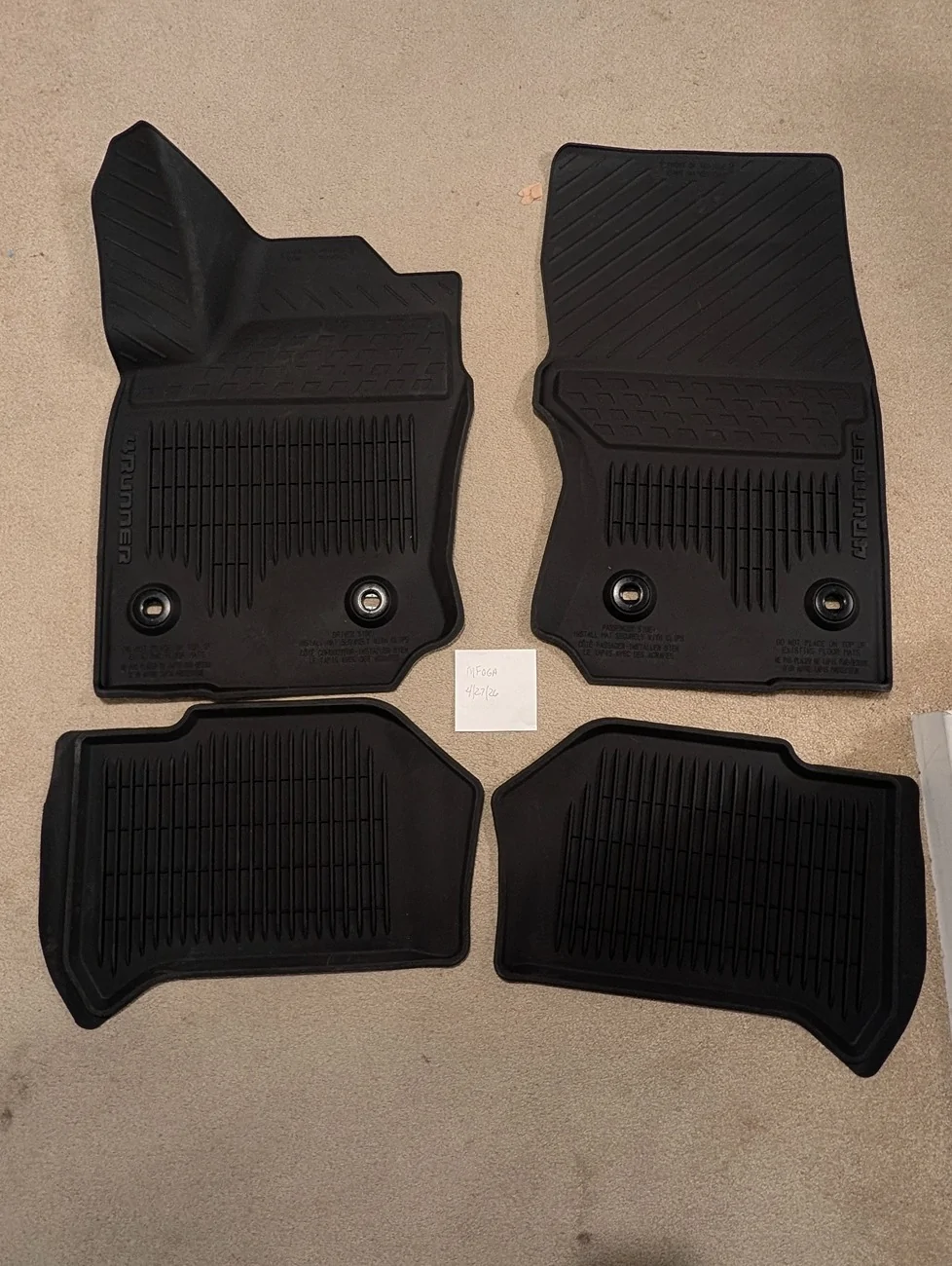 2025 2026 4runner 6th gen Hybrid all weather floor mats PXL_20260428_031914463
