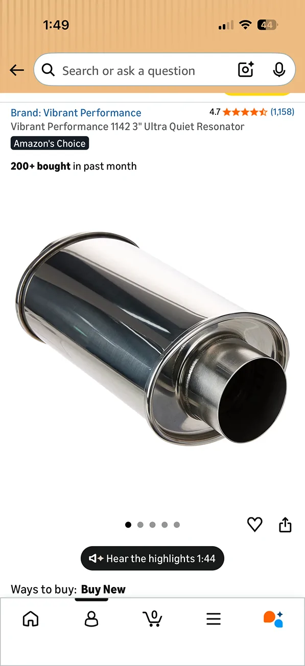 2025 2026 4runner 6th gen Easy/cheap fix for TRD Pro exhaust drone = Vibrant Technology Resonator IMG_0983