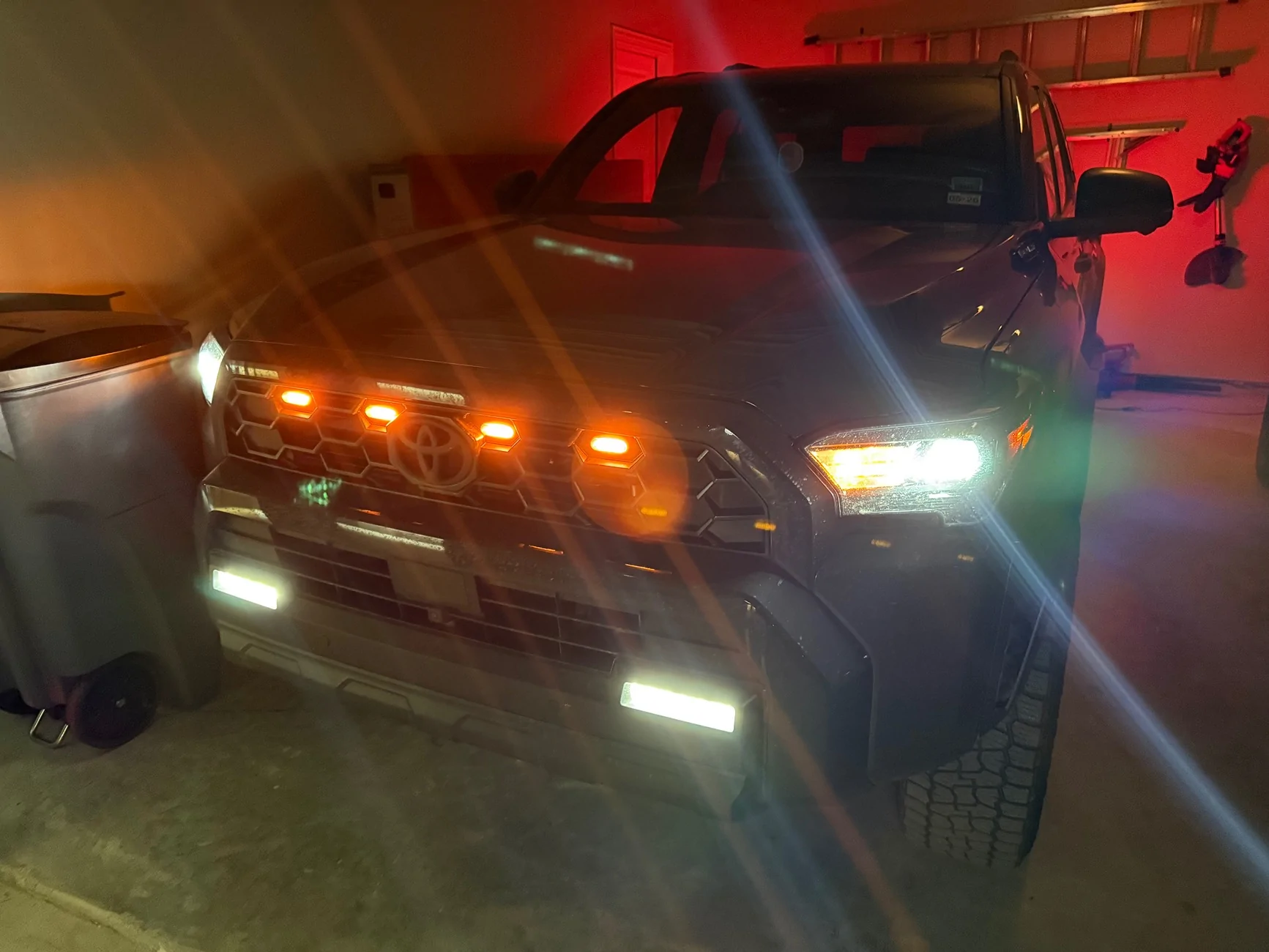 2025 2026 4runner 6th gen Raptor Style Grille Lights Installed on TRD ORP IMG_7038