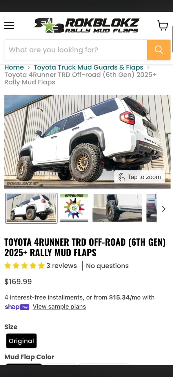 2025 2026 4runner 6th gen Rokblokz Mud-Flaps & EKR Seat Covers installed IMG_3159
