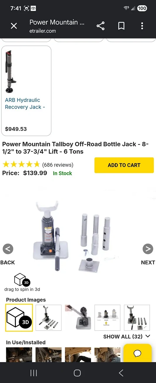 2025 2026 4runner 6th gen Emergency Jack Acceptable with Lifted Vehicle? Screenshot_20260509_074148_Chrom