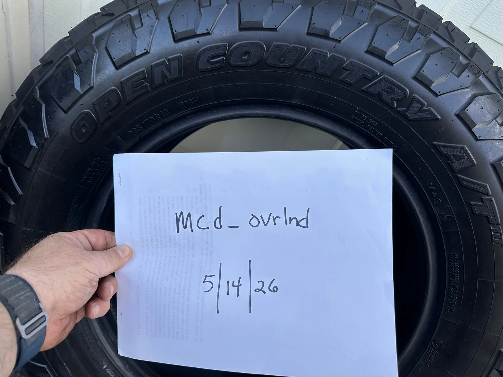 2025 2026 4runner 6th gen OEM Toyo Open Country AT3 265/70 R18 IMG_8994