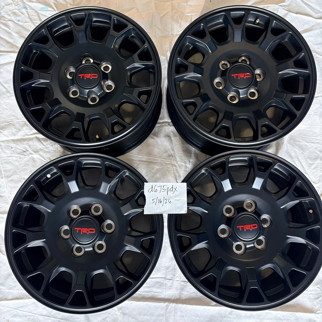 2025 2026 4runner 6th gen For Sale OEM TRD 18” Flat Black Alloy Wheels IMG_7028