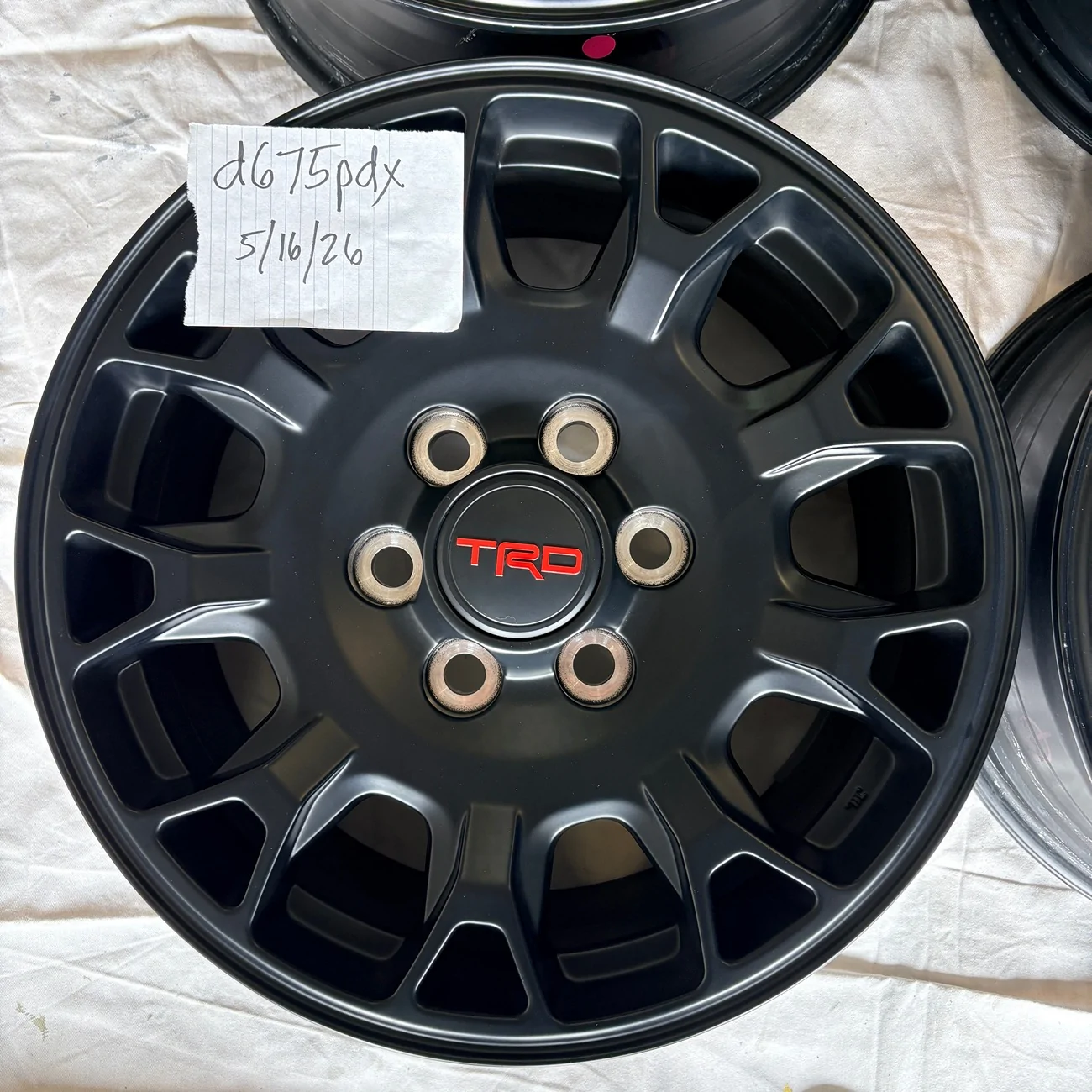 2025 2026 4runner 6th gen For Sale OEM TRD 18” Flat Black Alloy Wheels IMG_7029