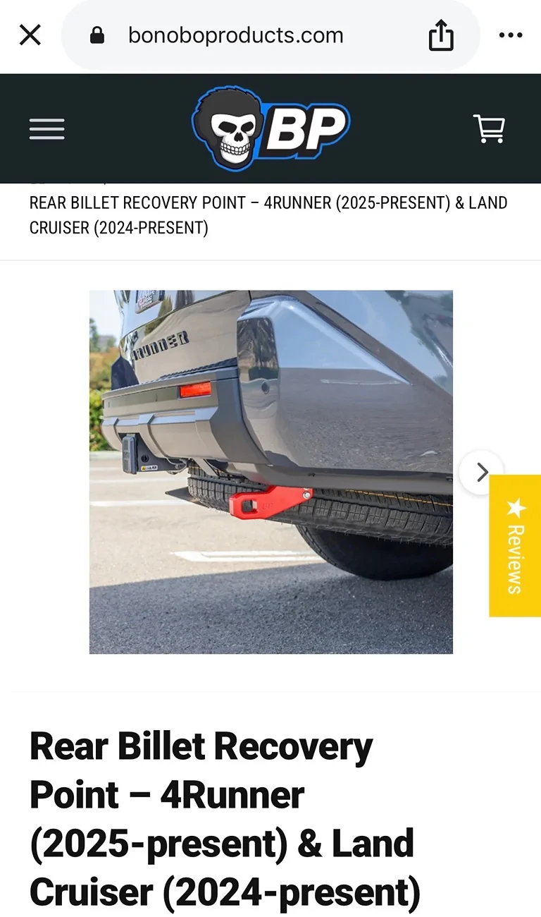 2025 2026 4runner 6th gen Bonobo products rear recovery hook 1778981106435-nk