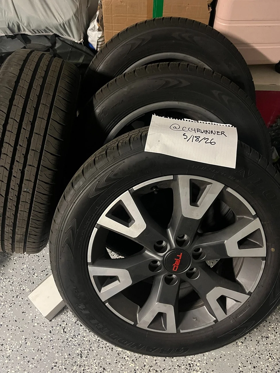 2025 2026 4runner 6th gen 2026 OEM Toyota 4Runner TRD Sport Premium 20” Wheels & Tires Set of 4 IMG_7546