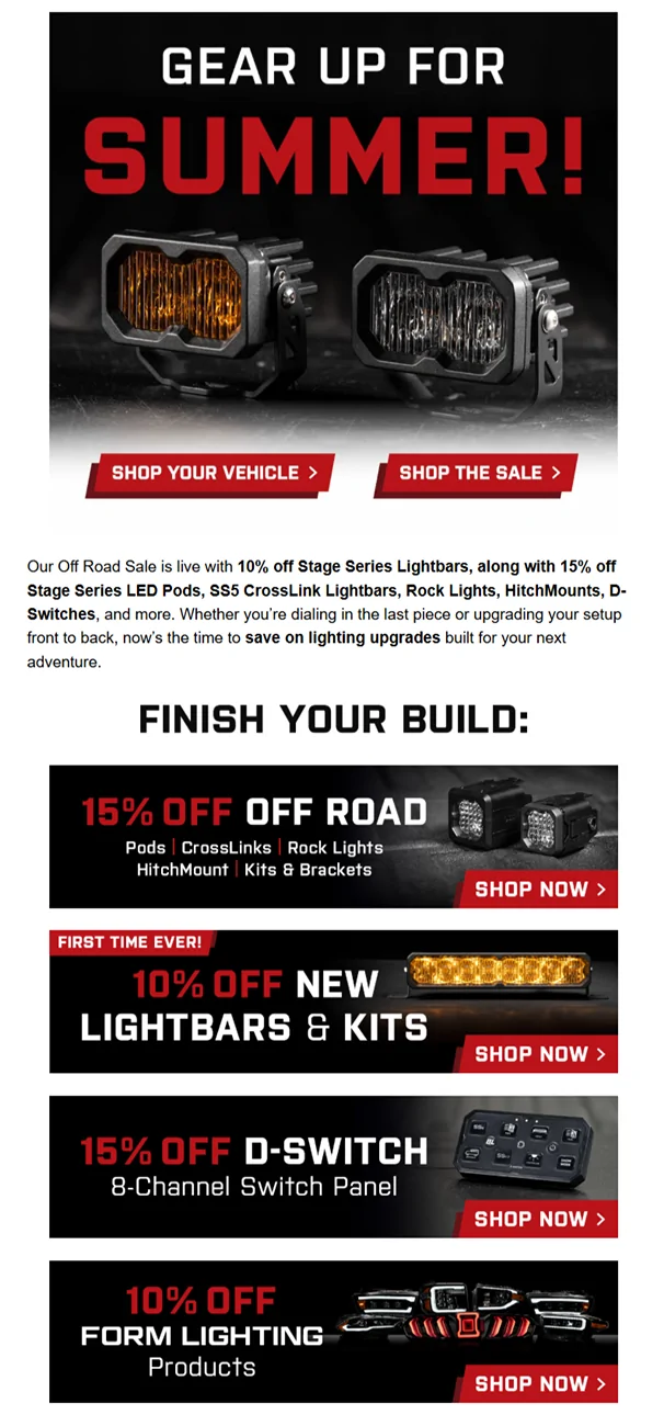 2025 2026 4runner 6th gen Off-Road Lighting Sale | Up to 15% OFF Select Products | 5/18-5/26 FireShot Capture 2788 - Klaviyo - [www.klaviyo.com]