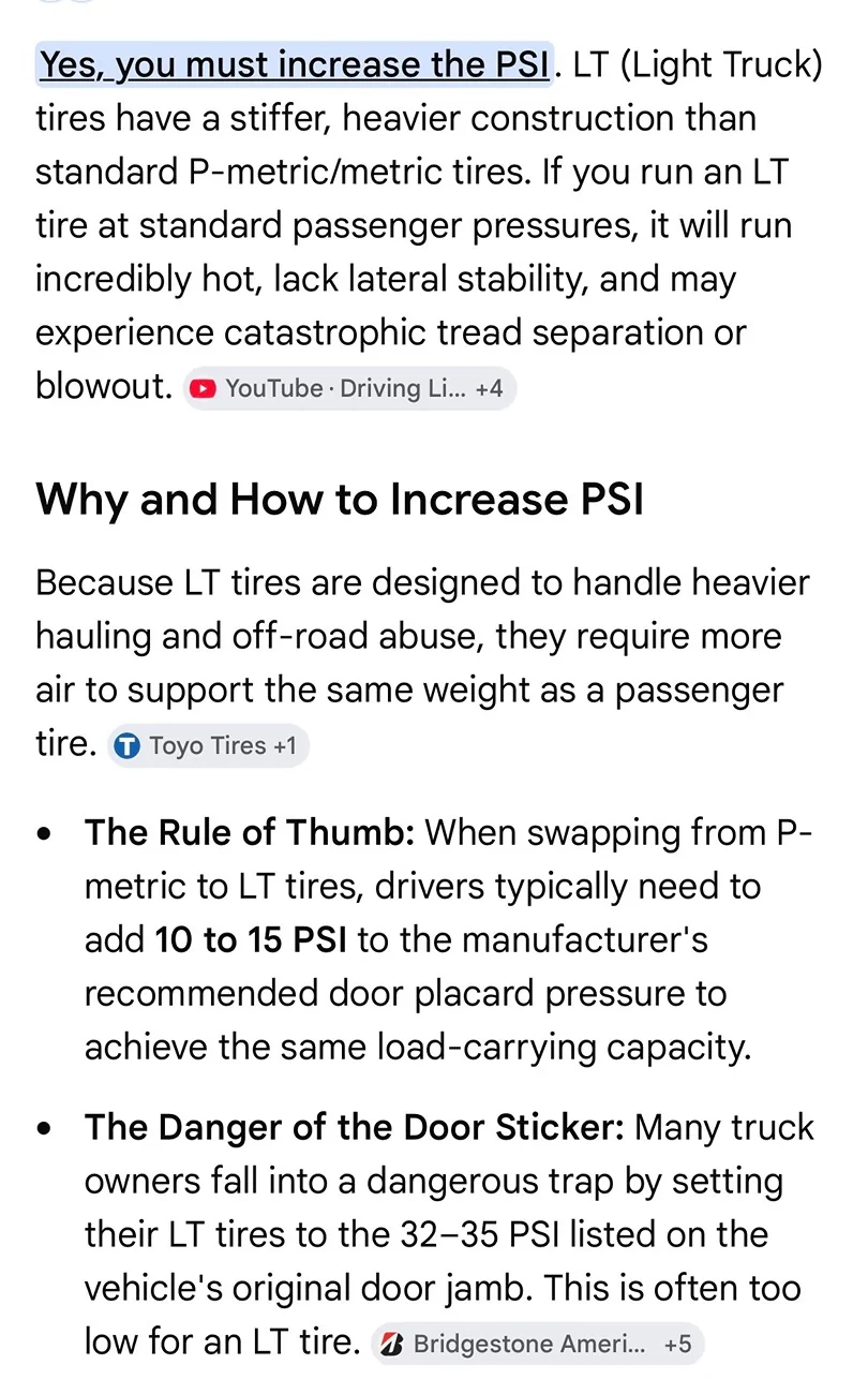 2025 2026 4runner 6th gen PSI debate from metric tire to LT tire. 1779799421828-5j