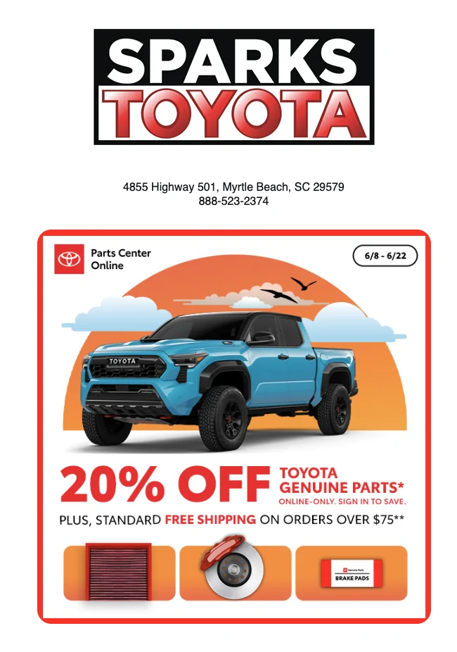 2025 2026 4runner 6th gen Sparks Toyota 20% Off Sale in June - Rumor Screenshot 2026-06-08 at 11.55.01 AM