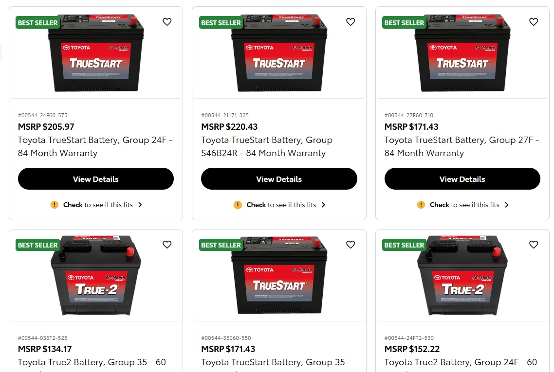 2025 2026 4runner 6th gen Battery for 2025 SR5 - Toyota Parts Online quoting $1158.77 1782331192689-