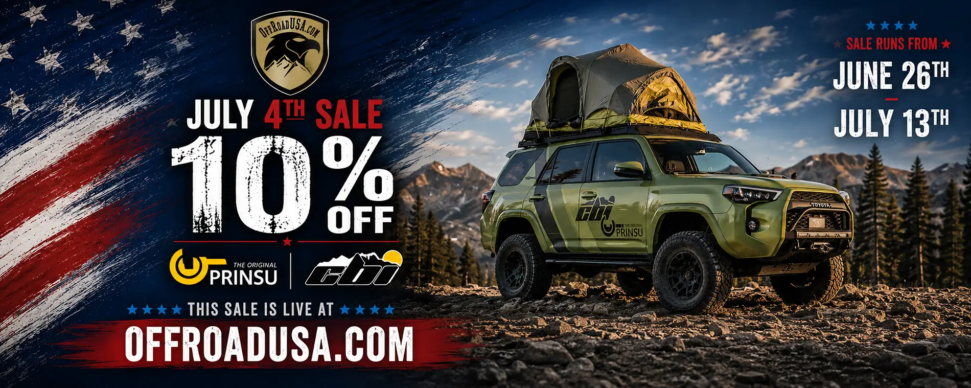 2025 2026 4runner 6th gen 10% off CBI Off-Road and 10% off Prinsu Roof Racks. 1782456410549-91