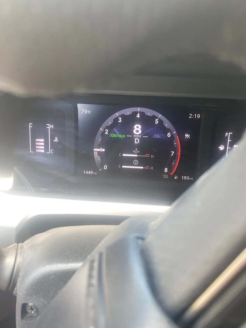 2025 2026 4runner 6th gen Transmission fluid temps after short hill climb towing IMG_1863