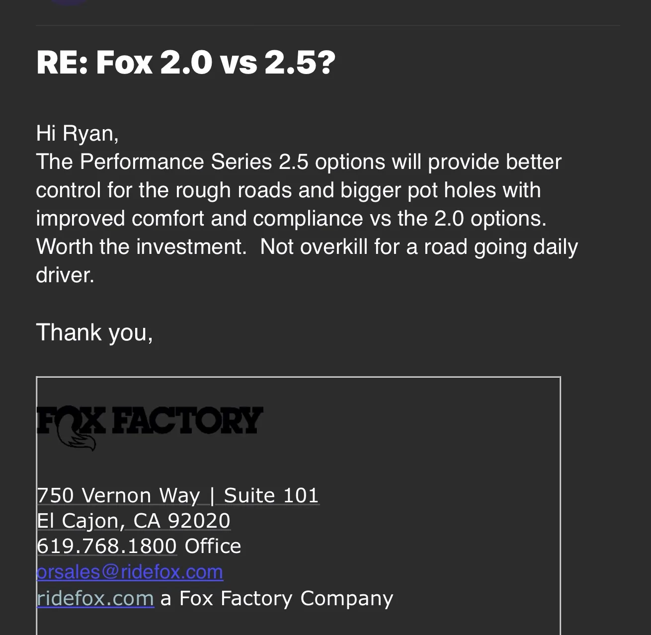 2025 2026 4runner 6th gen Fox 2.0 vs 2.5 to improve ride quality? IMG_5024