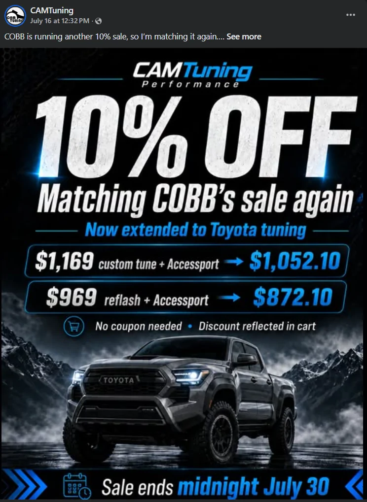 2025 2026 4runner 6th gen WTS - Cobb Accessport AP3-TOY-005 2025+ IForce Max Hybrid Screenshot 2026-07-18 123347