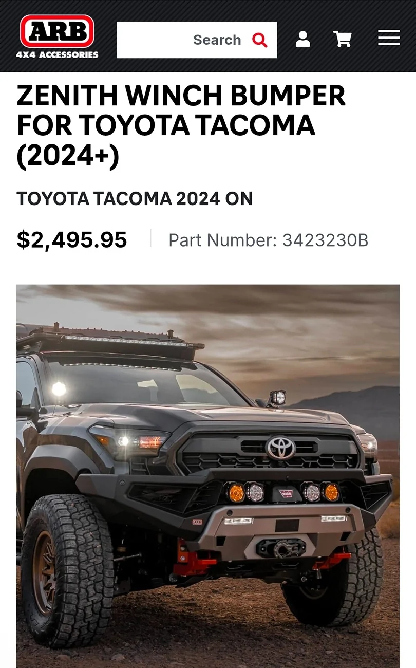 2025 2026 4runner 6th gen ARB front bumper fits Trailhunter? Screenshot_20260721_233815_Chrom