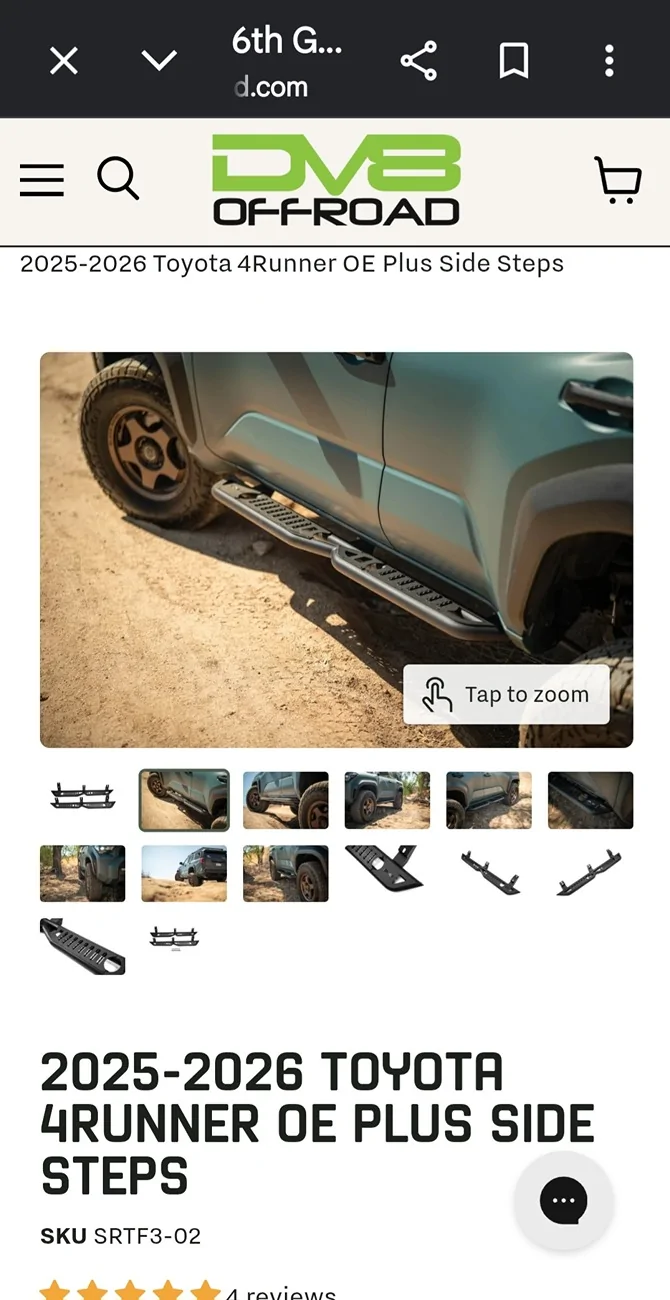 2025 2026 4runner 6th gen DV8 Off Road OE Plus Side Steps Screenshot_20260730_222834_Chrom