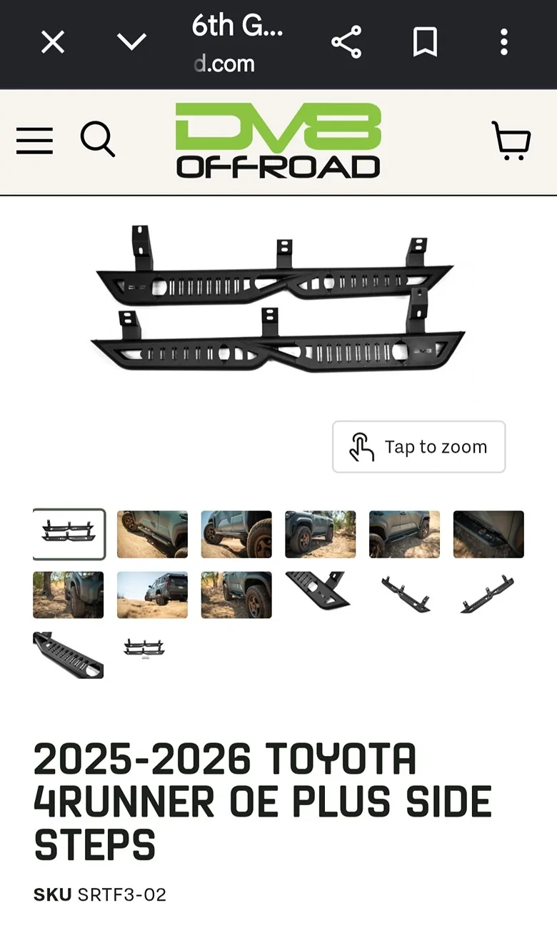 2025 2026 4runner 6th gen DV8 Off Road OE Plus Side Steps Screenshot_20260730_222749_Chrom