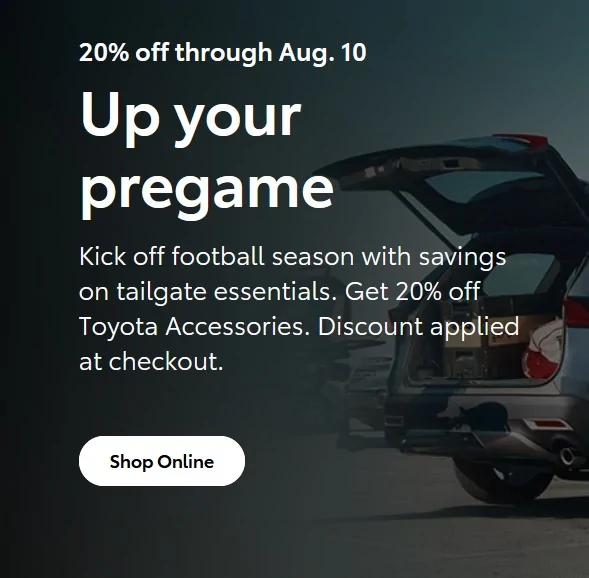 2025 2026 4runner 6th gen 20% Sale Toyota Accessories/Parts Discount Through August 10th 50388-22687424fa654bc0673fcae2ed515817