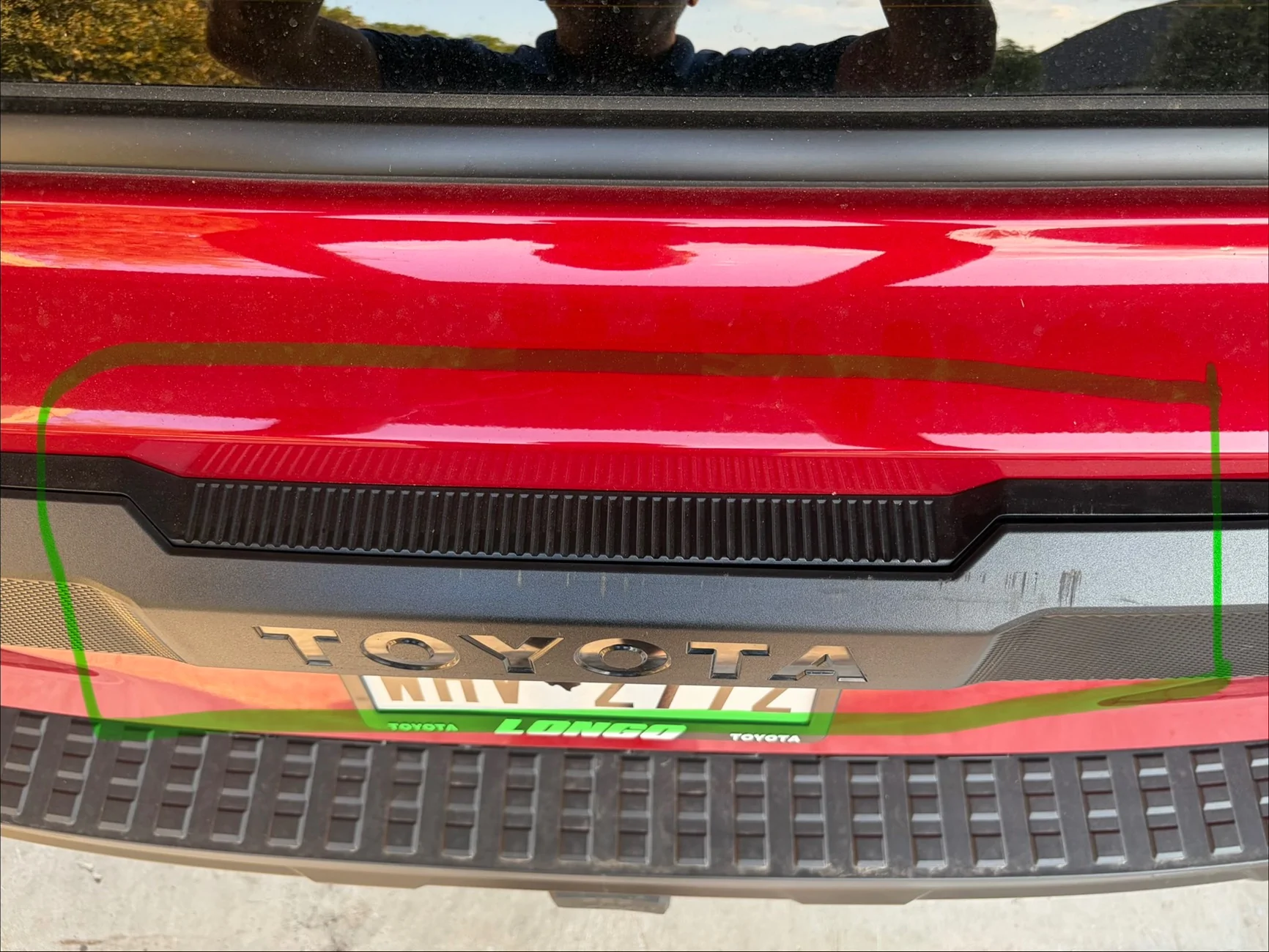 2025 2026 4runner 6th gen I hit the rear door with the garage door. Need help. IMG_1066