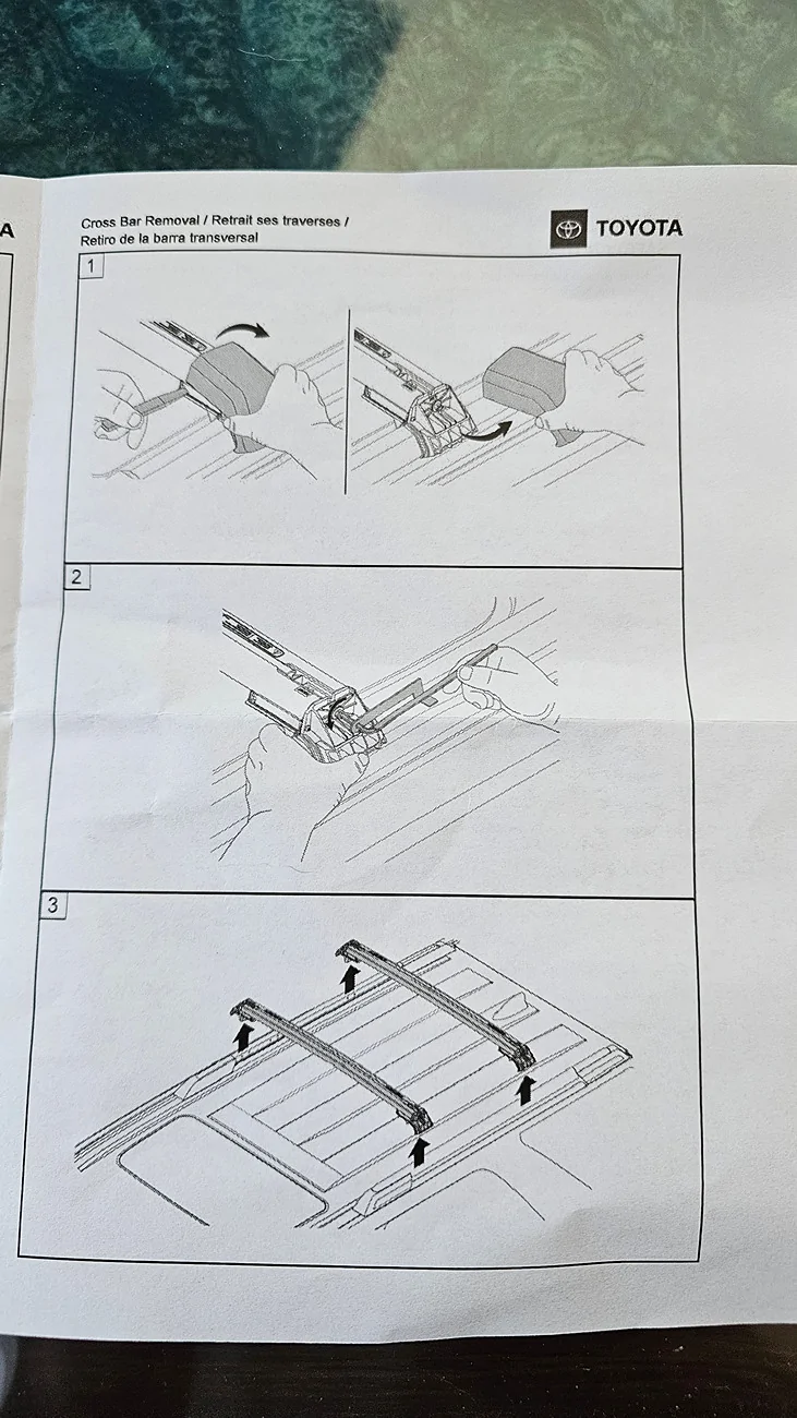2025 2026 4runner 6th gen Instructions for the OEM cross bars (attached) 20260811_151553
