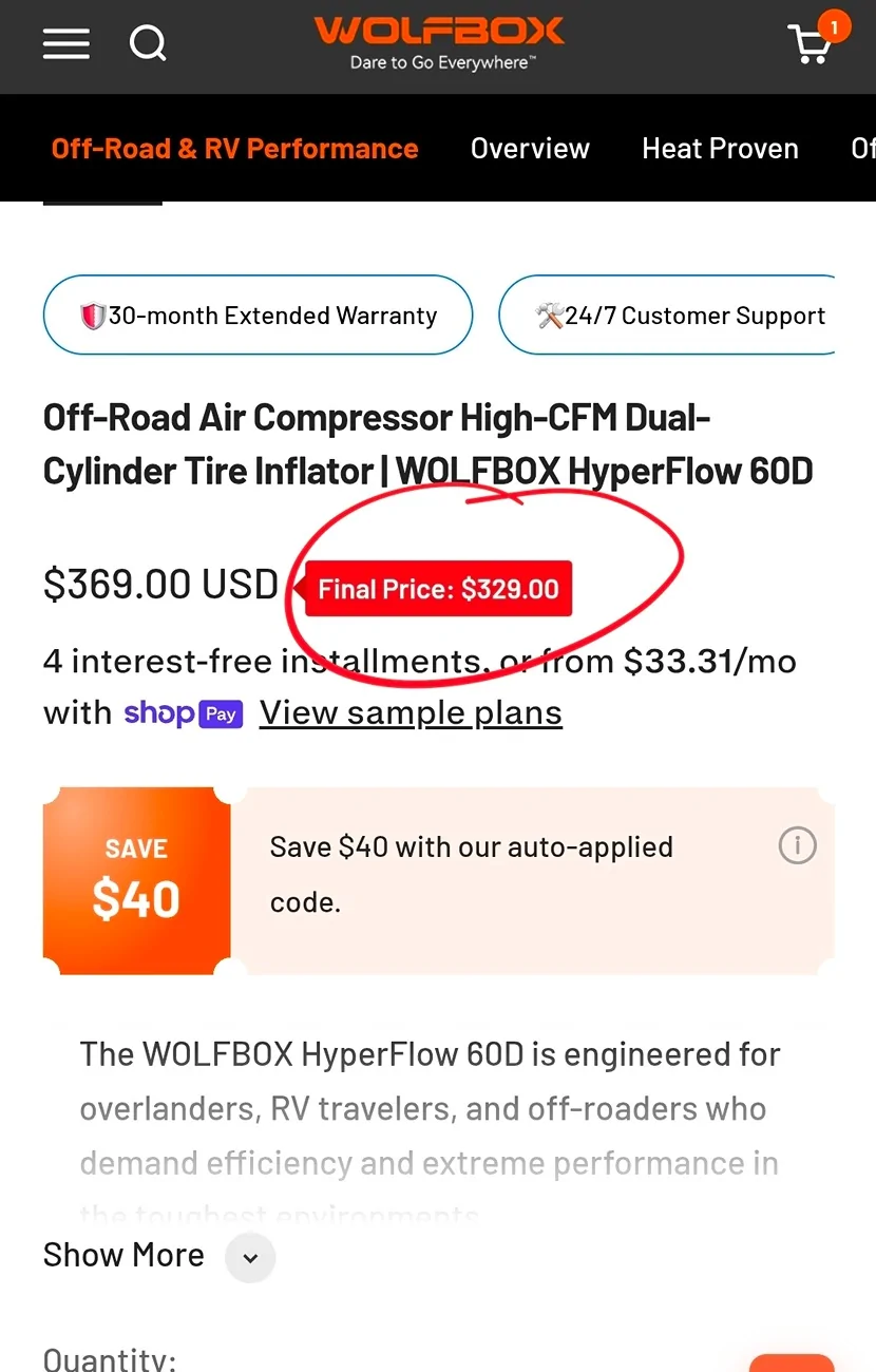 2025 2026 4runner 6th gen Wolfbox 60D Air Compressor - Performance Tested, And Diagram Shown Screenshot_20260814_191258_Brav