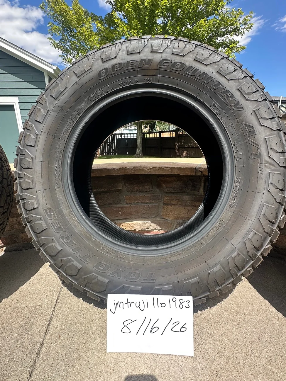 2025 2026 4runner 6th gen Brand new Toyo Open Country AT III tires (4) IMG_0249