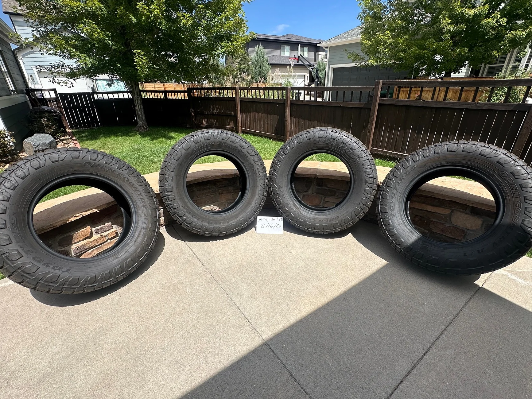 2025 2026 4runner 6th gen Brand new Toyo Open Country AT III tires (4) IMG_0247