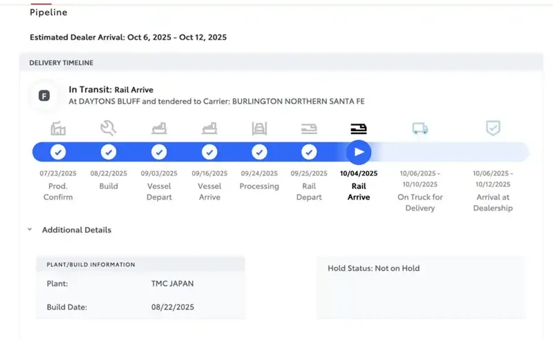 2025 2026 4runner 6th gen Does anyone know when the Tahara plant will start making the 2027 models? 2025 4Runner Shipping Status 2025-10-06