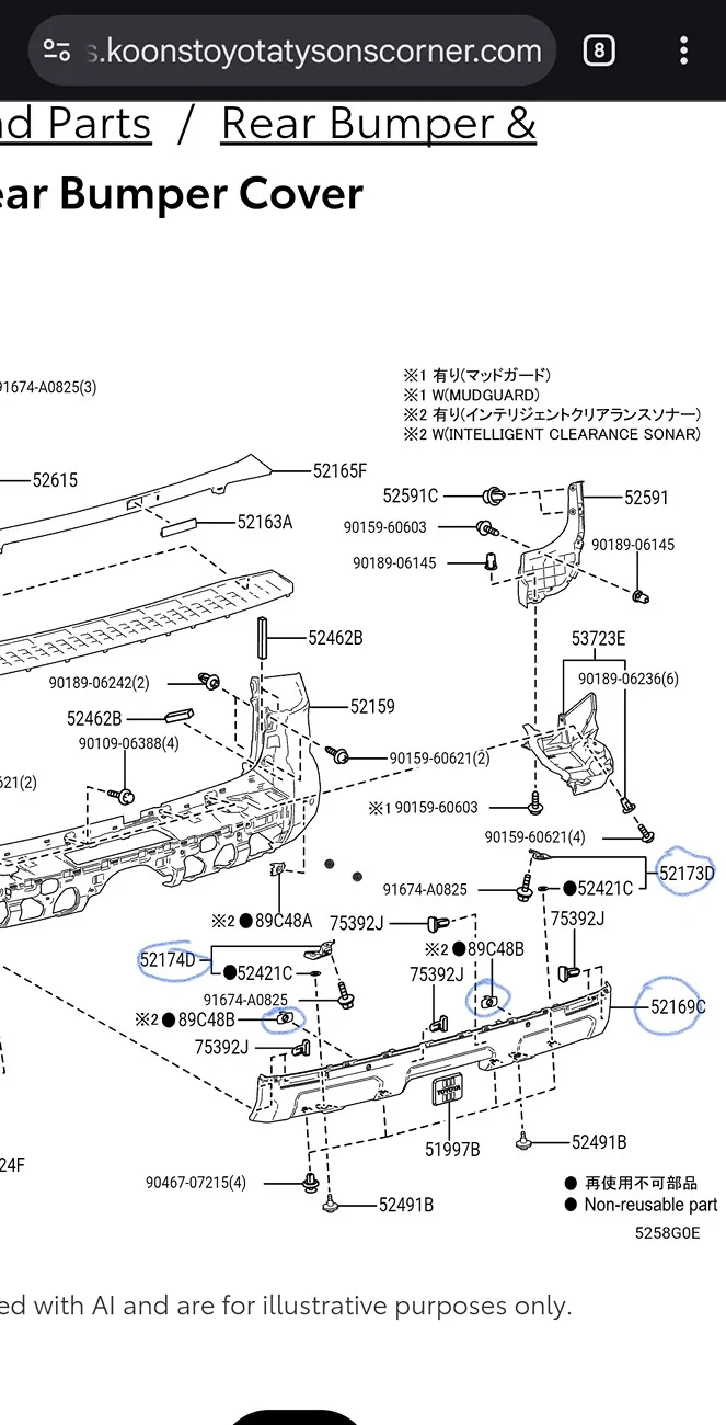 2025 2026 4runner 6th gen Trailhunter Rear Bumper Damaged. Replacement Parts need help! Screenshot_20260820_213115_Chrom