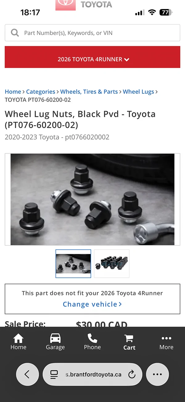 2025 2026 4runner 6th gen Black lug nuts IMG_7968