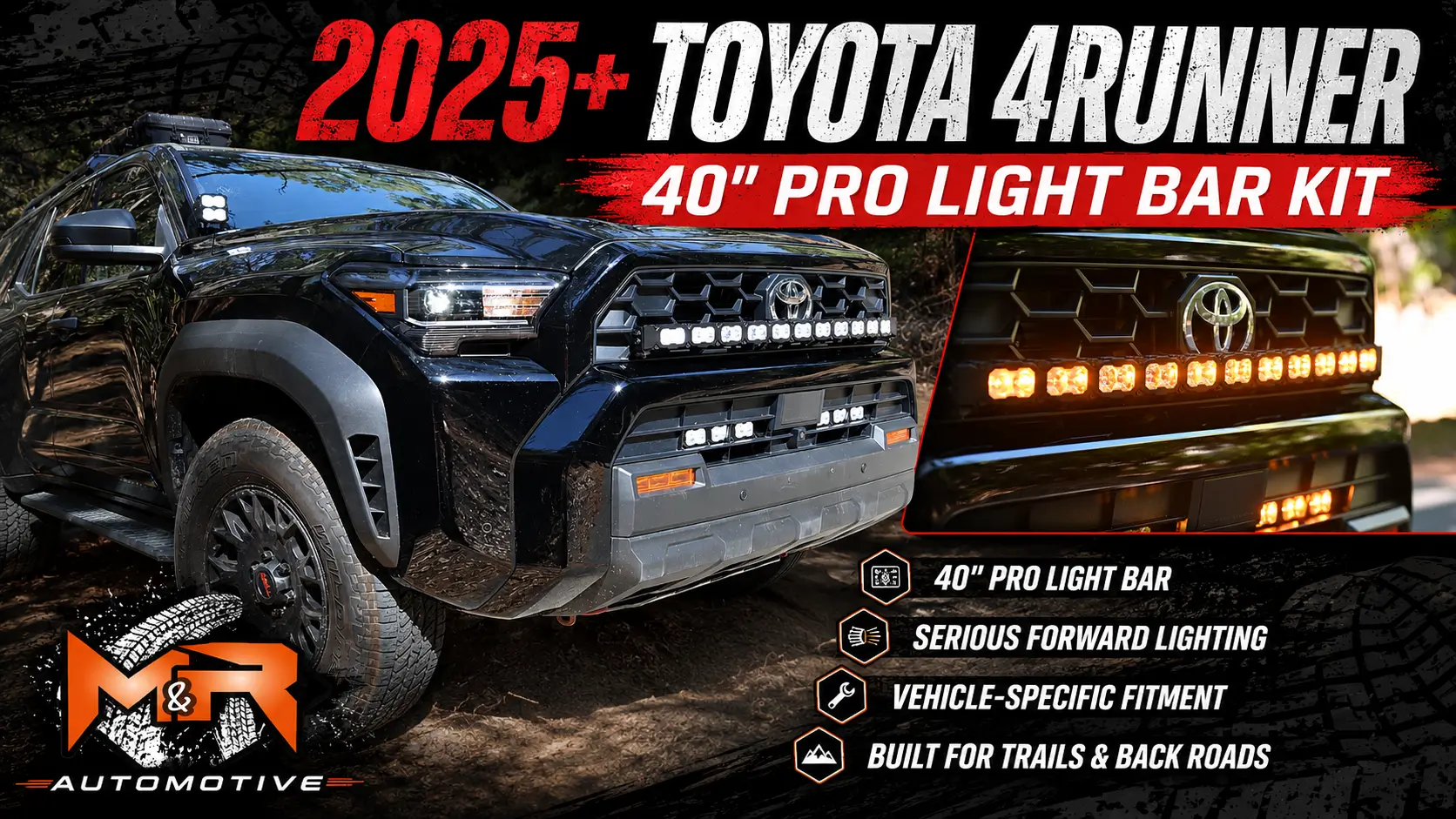 2025 2026 4runner 6th gen When You Want More Reach: 40" PRO for the 2025+ 4Runner Rugged 4Runner Light Bar Showcas