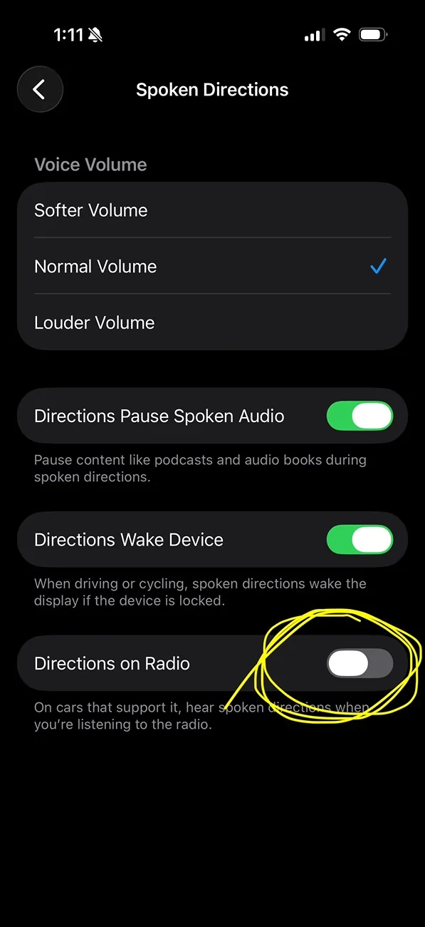 2025 2026 4runner 6th gen CarPlay - No spoken Audio directions on Apple Maps IMG_0102