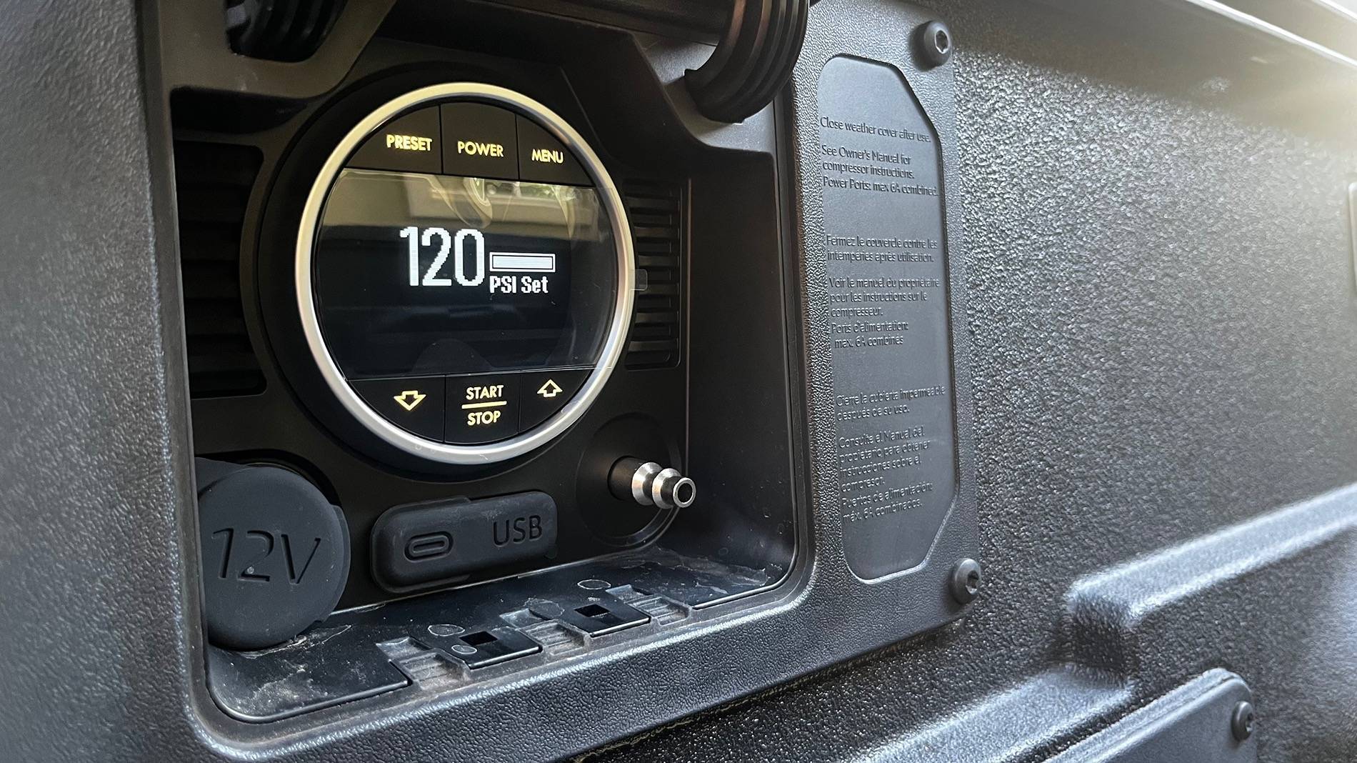 2025 4runner 6th gen Trailhunter Onboard Air Compressor Max @ 120 PSI img_6531-jpe